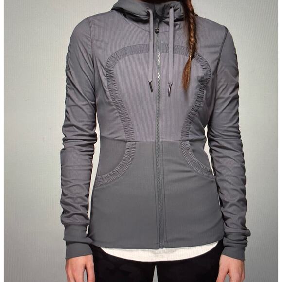 LULULEMON Dance Studio Reversible Hoodie Jacket Full Zip Gray Color Size 4 - Picture 1 of 10